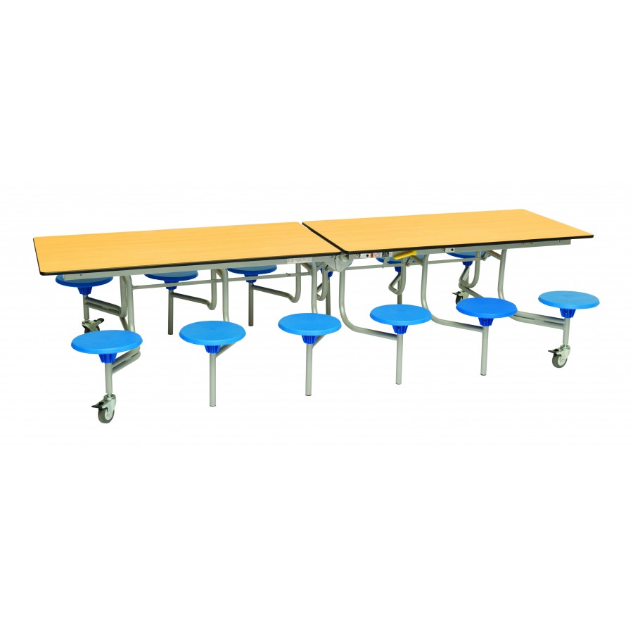 Rectangular Mobile Folding Table with 12 Seats